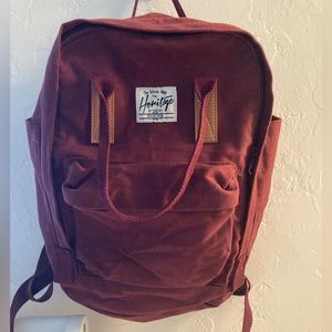 Maroon Handled Canvas Backpack